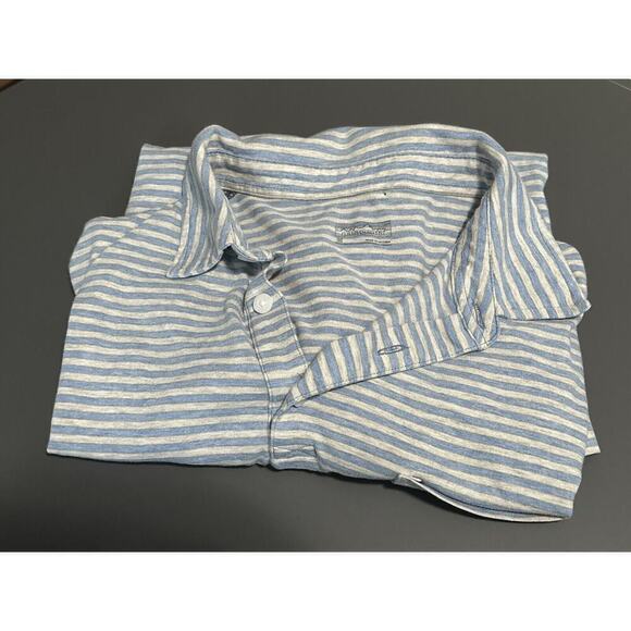 Patagonia Other - Patagonia Men’s Short Sleeve Golf Polo Shirt With Pocket Blue Stripe Medium